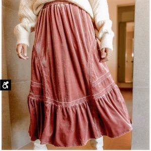 Velvet Ruffle Skirt